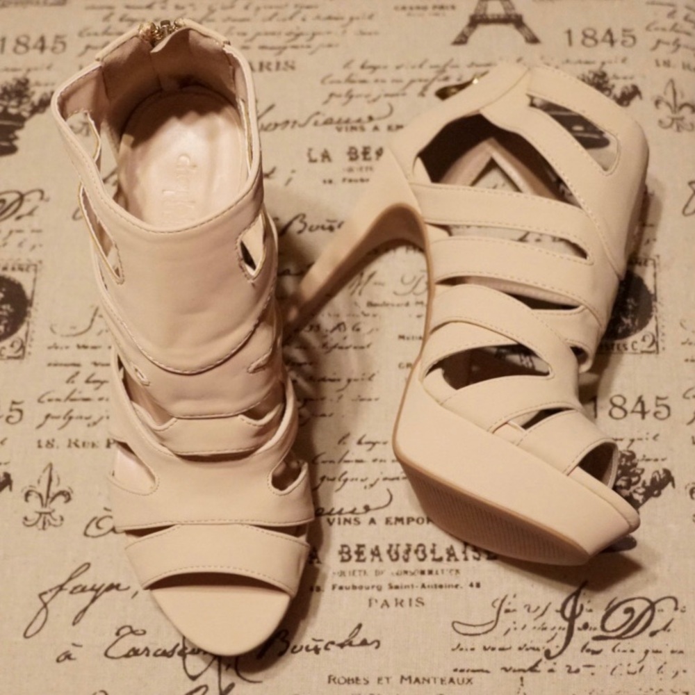 Nude Platform Stilettos NWOT